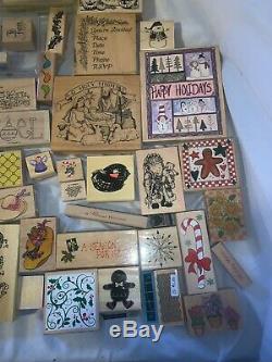 Large Lot Of Rubber Stamps Including Stampin Up Sets Holiday And Few Others