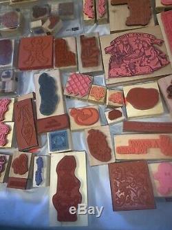Large Lot Of Rubber Stamps Including Stampin Up Sets Holiday And Few Others