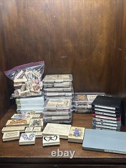 Large Lot Of Stampin Up! Stamps and Dies Set (Over 200 Stamps) Vintage and New