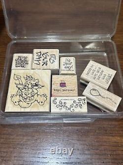 Large Lot Of Stampin Up! Stamps and Dies Set (Over 200 Stamps) Vintage and New