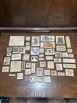 Large Lot Of Stampin Up! Stamps and Dies Set (Over 200 Stamps) Vintage and New