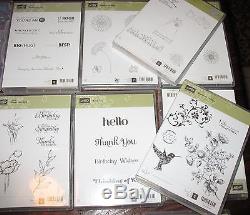 Large Lot Stampin Up Rubber Stamps Sets & Ink Pads B