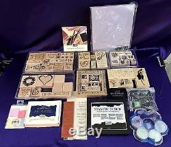 Large Lot of 50+ Stampin Up/Misc Stamp Sets, Stamp Pads, Paper, Setting Mat+MORE
