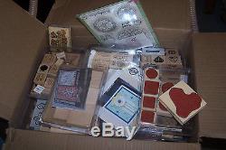 Large Lot of Stampin Up Rubber Stamp Sets mixed new & used+spellbinders garden+
