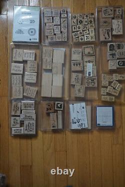 Large Lot of Stampin' Up Stamps 275+ Stamps Most Complete Sets Some Unused