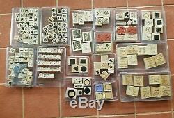 Large lot of 16 stampin' up stamps sets, letters, stars, flowers, itty bitty EUC