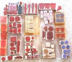 Lot 100 Rubber Stamps Wood Mount 8 Complete Sets of Stampin' Up! Most Unused