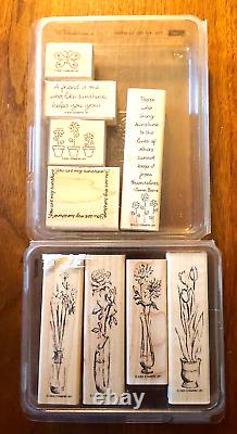 Lot 100 Rubber Stamps Wood Mount 8 Complete Sets of Stampin' Up! Most Unused