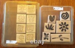 Lot 100 Rubber Stamps Wood Mount 8 Complete Sets of Stampin' Up! Most Unused