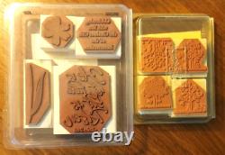 Lot 100 Rubber Stamps Wood Mount 8 Complete Sets of Stampin' Up! Most Unused