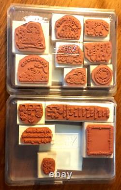 Lot 100 Rubber Stamps Wood Mount 8 Complete Sets of Stampin' Up! Most Unused