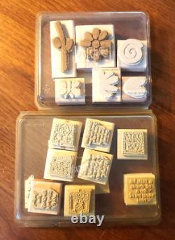 Lot 100 Rubber Stamps Wood Mount 8 Complete Sets of Stampin' Up! Most Unused