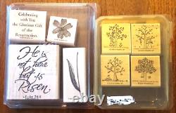 Lot 100 Wood Mount Rubber Stamps 8 Complete Sets of Stampin' Up! Most Unused