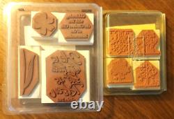 Lot 100 Wood Mount Rubber Stamps 8 Complete Sets of Stampin' Up! Most Unused