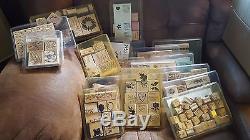 Lot 20 Stampin' Up! Wood Mounted Stamp Sets Large Individual Stamps and Kits