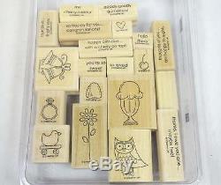Lot 21 Sets Stampin Up Rubber Ink Stamp Box Sets 8 12 Per Set Mixed Variety