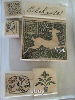 Lot 24 NEW Stampin Up Rubber Stamp Sets Wood CHRISTMAS Winter Sayings+
