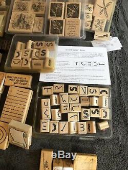 Lot 240+ STAMPIN UP Wood Mounted Rubber Stamps 21 COMPLETE SETS + 69 OTHER BRAND