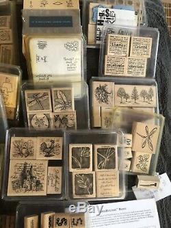 Lot 240+ STAMPIN UP Wood Mounted Rubber Stamps 21 COMPLETE SETS + 69 OTHER BRAND