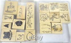 Lot 26 Stampin' Up Rubber Ink Stamp Box Sets 4-6 Stamps Per Set with 4 Large