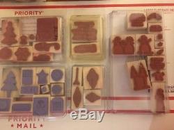 Lot 31+Stampin' Up Wood Rubber Stamp Sets Christmas Holiday Variety Words Gifts