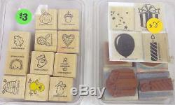 Lot 44 Stampin' Up Rubber Ink Stamp Box Sets 4-6 Stamps Per Set Best Blossoms