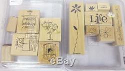Lot 44 Stampin' Up Rubber Ink Stamp Box Sets 4-6 Stamps Per Set Best Blossoms