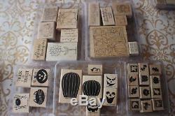 Lot 44 Stampin' Up Stamp Sets Rare & Retired New & Used Most Wood Mounted