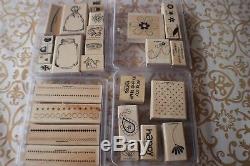 Lot 44 Stampin' Up Stamp Sets Rare & Retired New & Used Most Wood Mounted