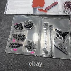 Lot 5+ sets Stampin up! Unmounted Stamps Birthday Flowers Thank you Leaves Misc