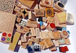 Lot 50+ Stampin Up Loose Rubber Stamp Sets Words Frames Symbols Pattern Season