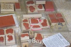 Lot Of (112) Stampin Up Wood mounted Rubber Stamp With Sets Vintage 1990s