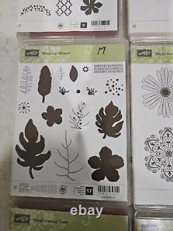 Lot Of 12 Stampin' Up Botanical Blooms, Mixed Bunch, Etc Stamp Set Rubber