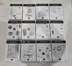 Lot Of 12 Stampin' Up Cling Stamp, Stacked Stone, Etc Stamp Set