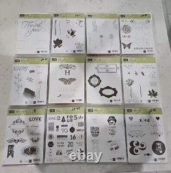 Lot Of 12 Stampin' Up Lotus Bloom, Flowering Fields, Etc Stamp Set Rubber