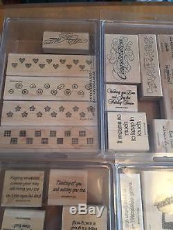 Lot Of 13 Stampin Up Stamp Sets- Over 100 Individual Stamps Retired EUC