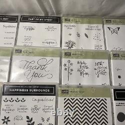 Lot Of 19 Stampin Up Stamp Sets All Brand New Holiday, Animal, Phrases Etc