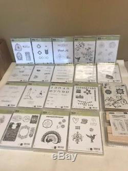 Lot Of 20 Stampin Up! Up Rubber Stamp Sets All New