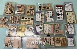 Lot Of 24 Packs Stampin Up Wood & Rubber Stamp Sets! 165 Stamps Total -See Pics