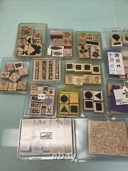 Lot Of 24 Packs Stampin Up Wood & Rubber Stamp Sets! 165 Stamps Total -See Pics