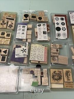 Lot Of 24 Packs Stampin Up Wood & Rubber Stamp Sets! 165 Stamps Total -See Pics