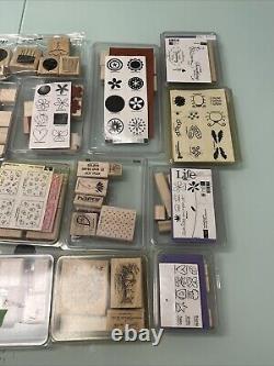 Lot Of 24 Packs Stampin Up Wood & Rubber Stamp Sets! 165 Stamps Total -See Pics