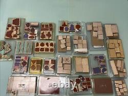 Lot Of 24 Packs Stampin Up Wood & Rubber Stamp Sets! 165 Stamps Total -See Pics