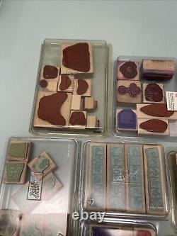 Lot Of 24 Packs Stampin Up Wood & Rubber Stamp Sets! 165 Stamps Total -See Pics