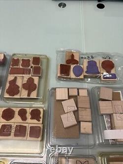 Lot Of 24 Packs Stampin Up Wood & Rubber Stamp Sets! 165 Stamps Total -See Pics