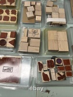 Lot Of 24 Packs Stampin Up Wood & Rubber Stamp Sets! 165 Stamps Total -See Pics