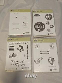 Lot Of 25 Different Stampin' Up Sets Including New And Used Stamps Some Retired