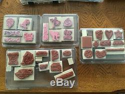 Lot Of 25 Stampin' Up Boxed Stamp Sets (246 actual stamps), Plus Stampin Scrub