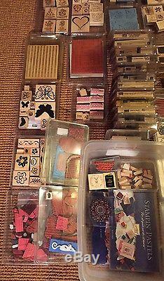 Lot Of 44 Stampin Up Sets RARE RETIRED & 65 Plus Unmounted Stamps And More