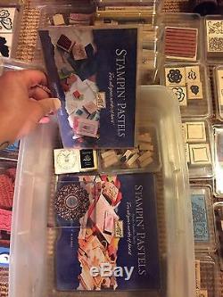 Lot Of 44 Stampin Up Sets RARE RETIRED & 65 Plus Unmounted Stamps And More